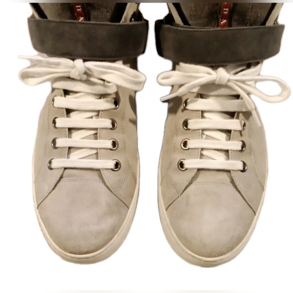 RARE Prada Avenue Suede High-Top Sneaker Gray US Men's Size 10 ( GUC) - Picture 3 of 12